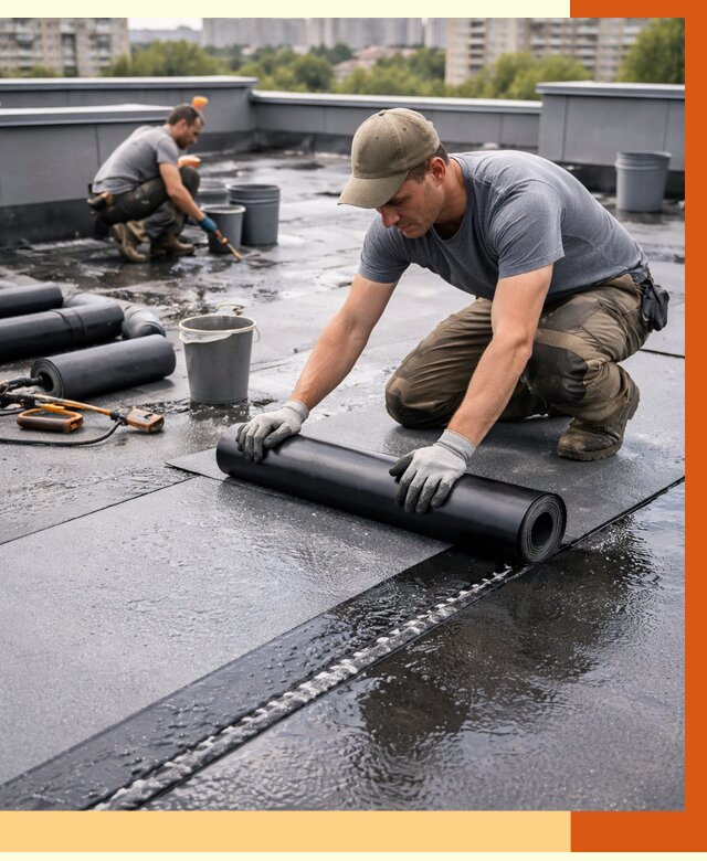 Гидроизоляция плоской кровли в Нягани от 4584 руб./м2 — профессионально | ТепломастерНга