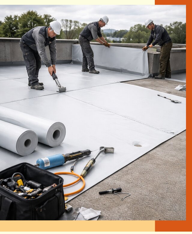 Гидроизоляция мембранной кровли в Нягани от 7640 руб./м² — профессионально | ТепломастерНга