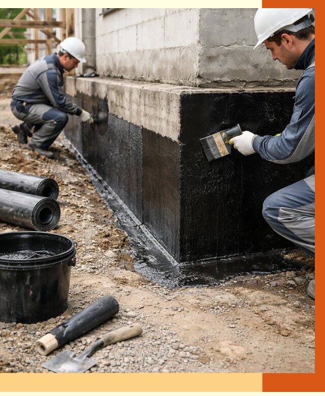 Гидроизоляция фундамента в Нягани от 1273 руб. — профессионально, под ключ | ТепломастерНга