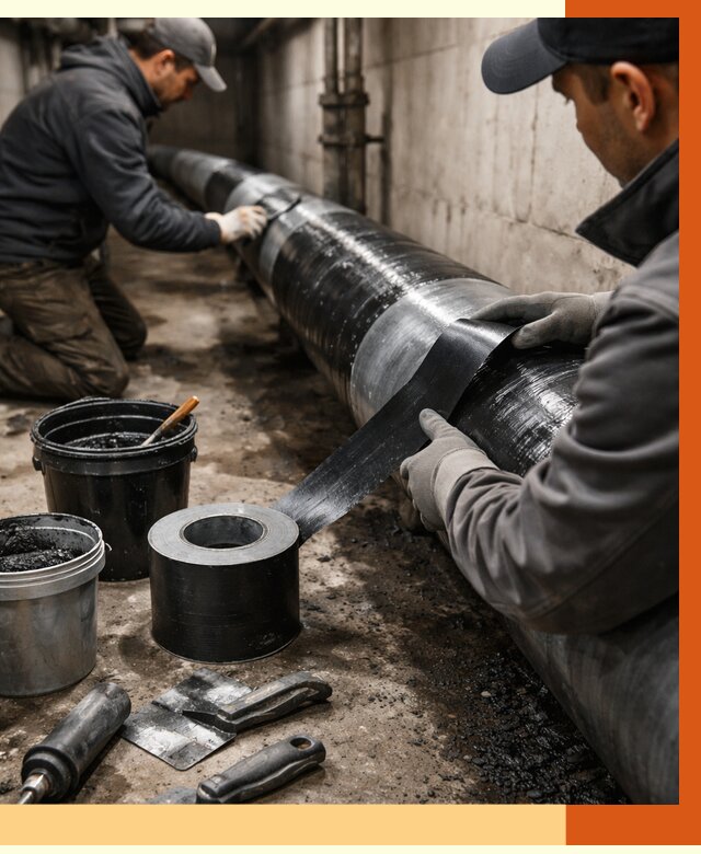 Гидроизоляция труб в Нягани от 2547 руб. — профессиональная герметизация | ТепломастерНга