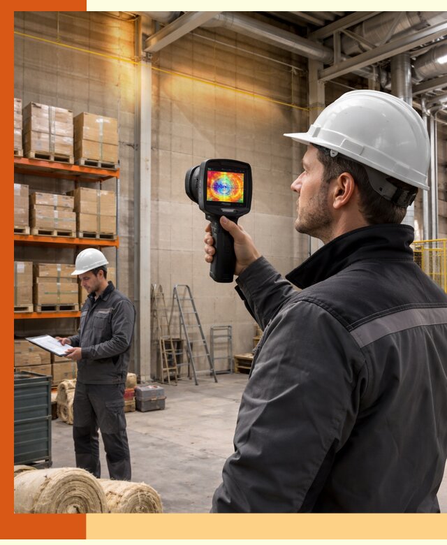 Тепловизионное обследование склада и выявление утечек в Нягани