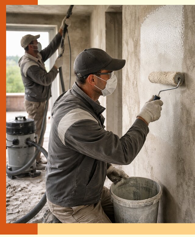 Подготовка поверхности под напыление утеплителя в Нягани