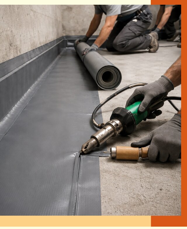 Монтаж гидроизоляционной мембраны в Нягани от 1014 руб/м2 | ТепломастерНга