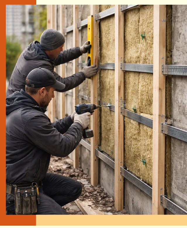 Монтаж обрешетки под утепление зданий и квартир в Нягани